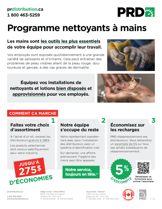 Programme - Nettoyants à mains