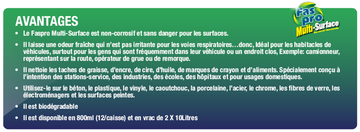 Avantage du Faspro Multi-Surface