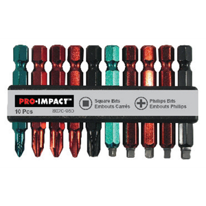 Picture of SQUARE POWER DRIVER BITS 1/4" 2 PARTS COLOUR-CODED