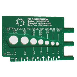 Image de Gabarit pour boulons et écrous métrique ainsi que la tête hexagonale et les filets