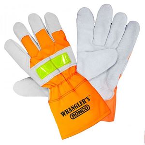 Image de Gant de cuir fendu et nylon haute visibilité